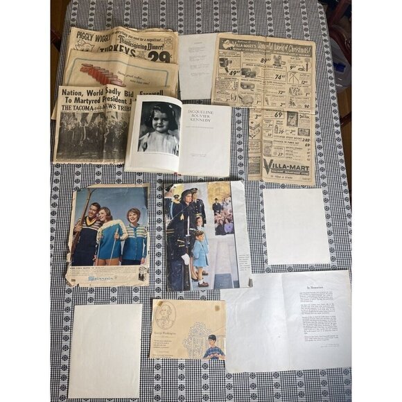 JFK Ephemera Lot -  Newspapers, Life Magazine, Memorial, Jackie O. Book Oswald - Picture 6 of 16